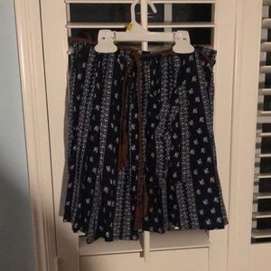 Mid Length Skirt with Belt